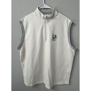 Horn legend Ryder Cup Mens Sz XL Vest  1/4 Zip Off White Beige Supima
